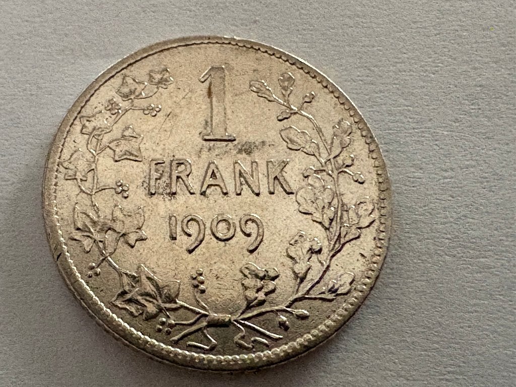 1 Franc Vinçotte - 1909 NL, sans point (#134#), Enlèvement ou Envoi, Monnaie en vrac, Argent, Argent