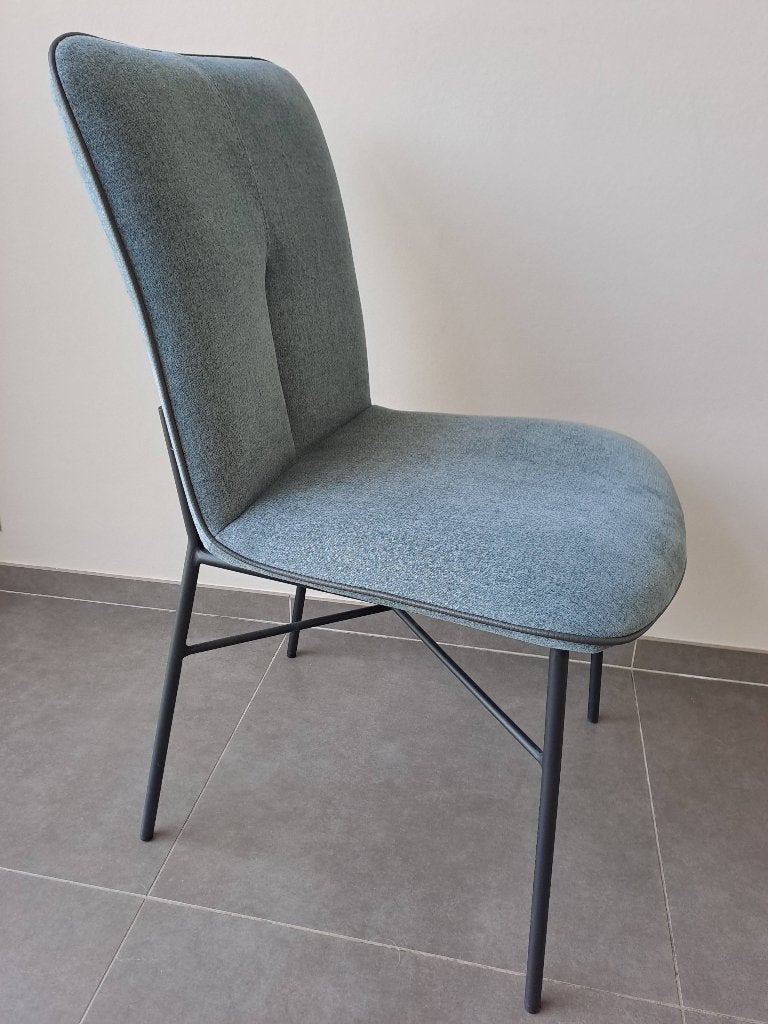 Eetkamerstoelen x6, Ophalen, Blauw, Zo goed als nieuw, Stof