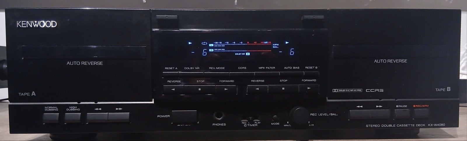 Kenwood KX-W4080 Stereo Cassettedeck – In topstaat!, TV, Hi-fi & Vidéo, Decks cassettes, Enlèvement, Double, Kenwood