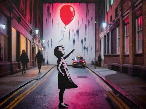 Banksy - Girl With a Balloon, Antiek en Kunst, Kunst | Schilderijen | Modern, Ophalen of Verzenden