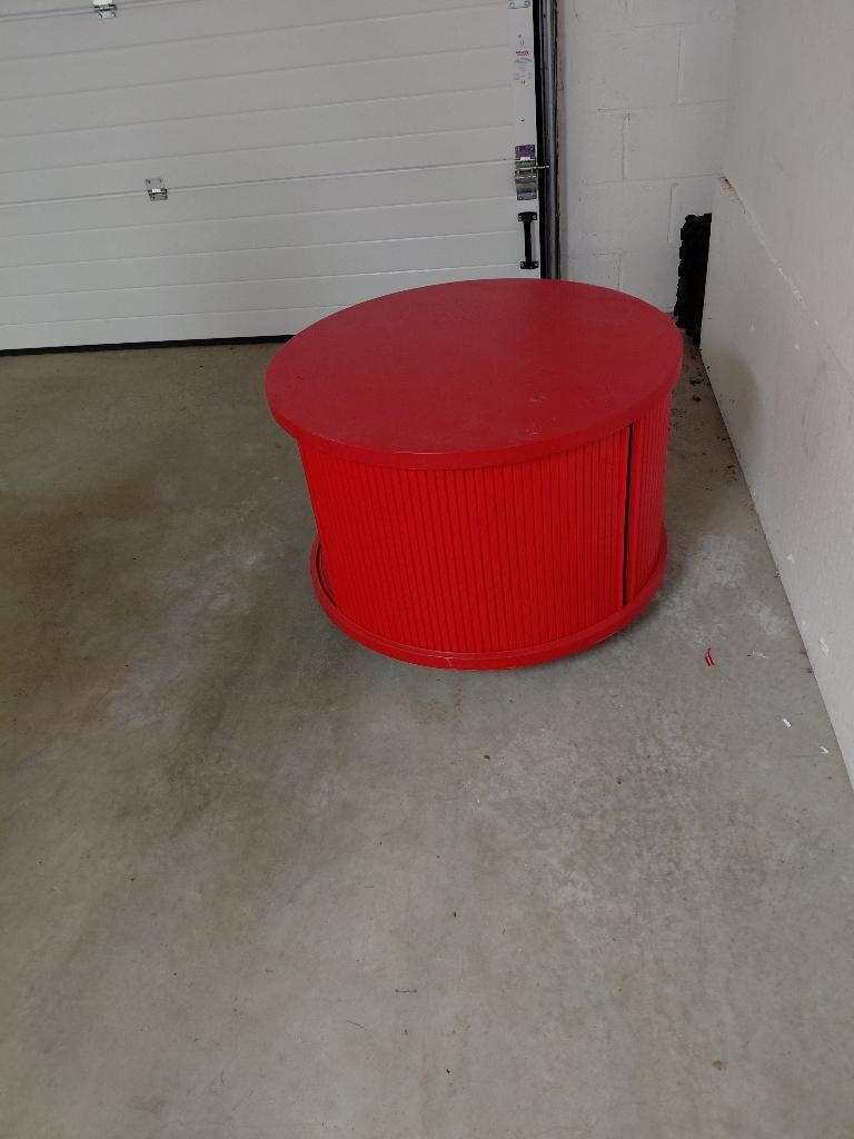 Rond opbergtafeltje, Huis en Inrichting, Tafels | Bijzettafels, Gebruikt, Rond, Hout, Ophalen