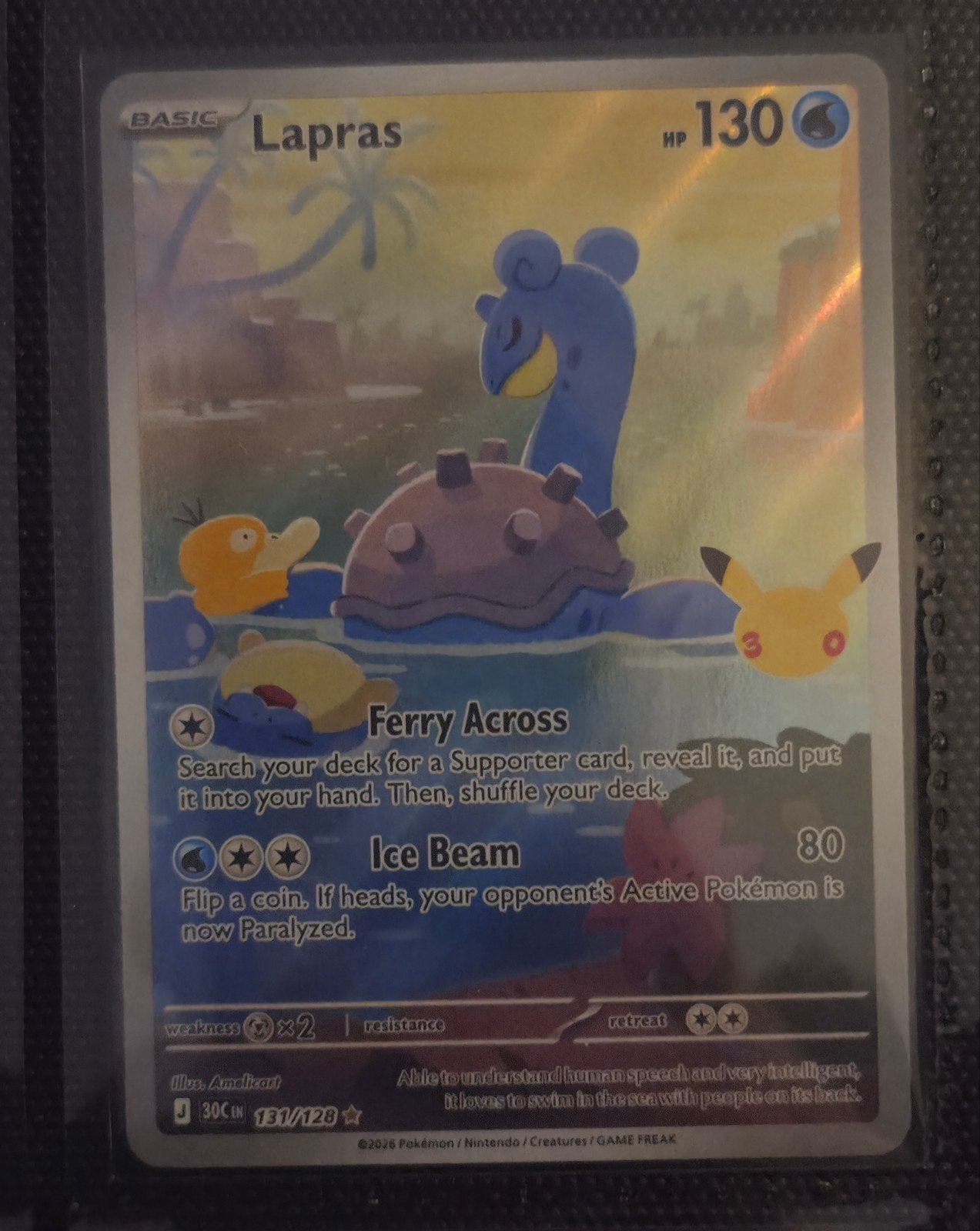 Illustration rare de Lapras (131/128), Enlèvement ou Envoi, Neuf, Cartes en vrac, Foil
