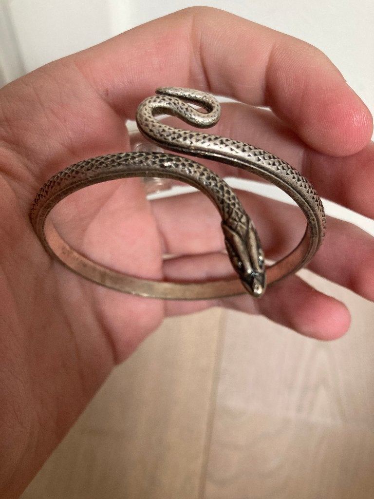 sterling silver snake bangle bracelet, Bijoux, Sacs & Beauté, Enlèvement ou Envoi, Comme neuf, Argent, Argent