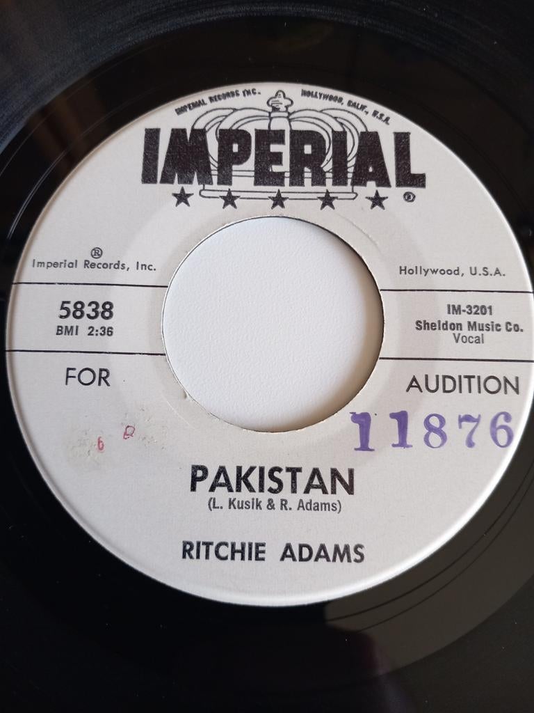 RITCHIE ADAMS. PAKISTAN. 60S USA 45T