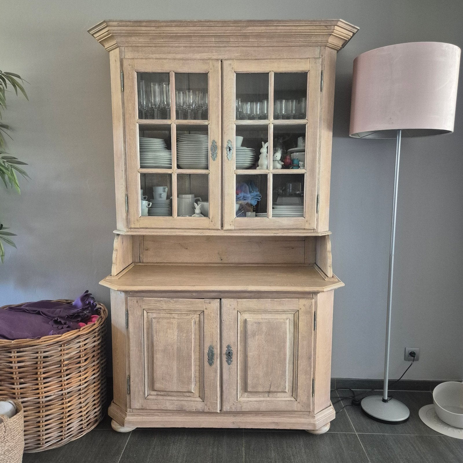 landelijke vitrinekast, Huis en Inrichting, Ophalen, Met deur(en), 100 tot 150 cm, 200 cm of meer