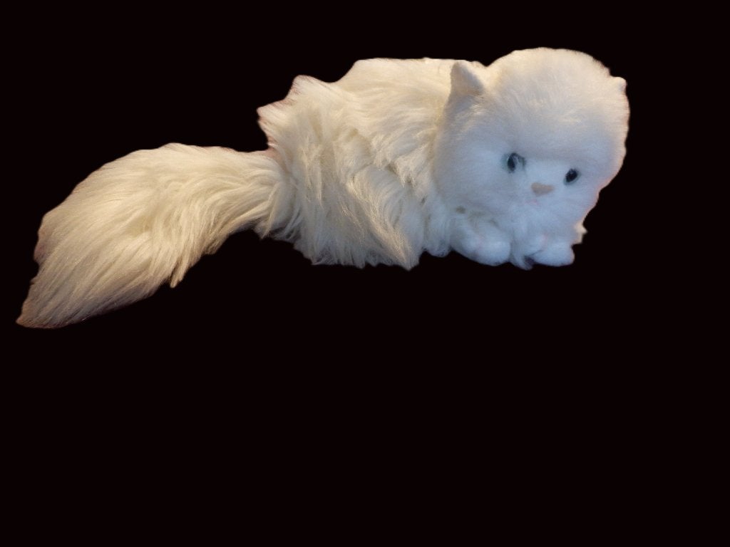 (73)- peluche chat blanc, Enfants & Bébés, Enlèvement ou Envoi, Chat, Blanc, Comme neuf