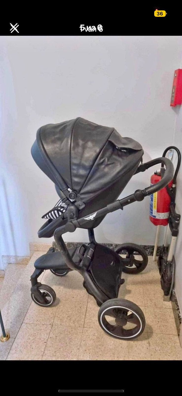 Lederen buggy, Kinderen en Baby's, Buggy's, Ophalen, Zo goed als nieuw
