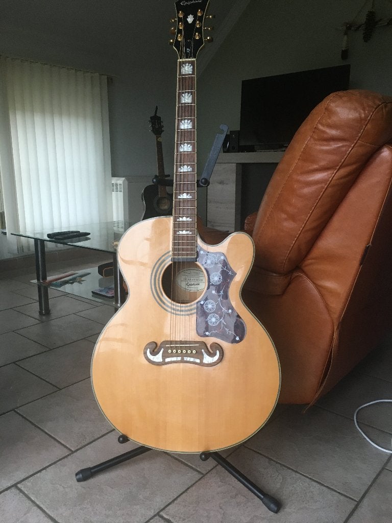 Guitare Epiphone J-200CE/N Natural avec Preampli eSonic2 ,, Enlèvement, Comme neuf, Guitare Western ou Guitare Folk