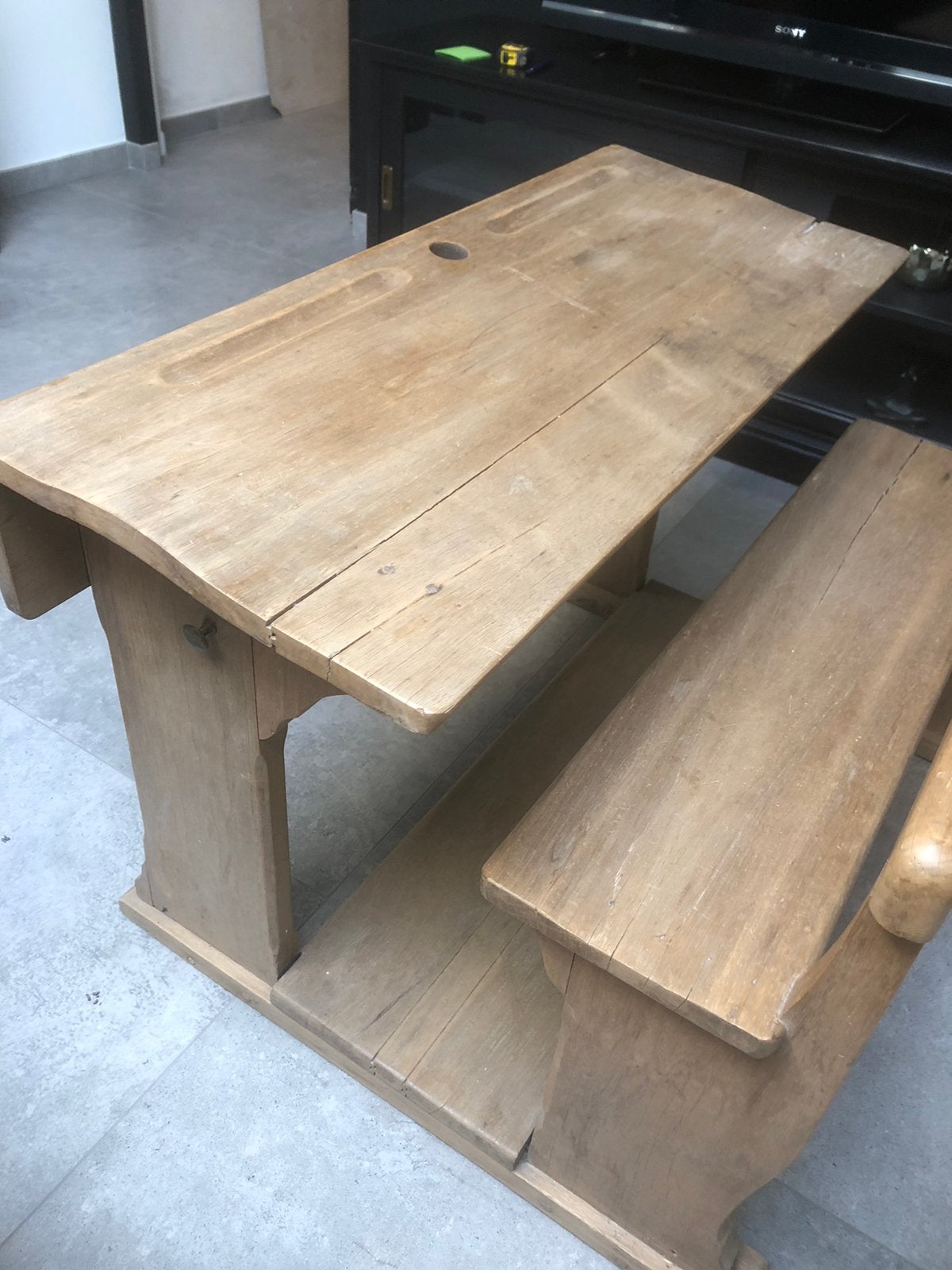 Ancien banc d’écolier, Maison & Meubles, Bureaux, Enlèvement, Utilisé