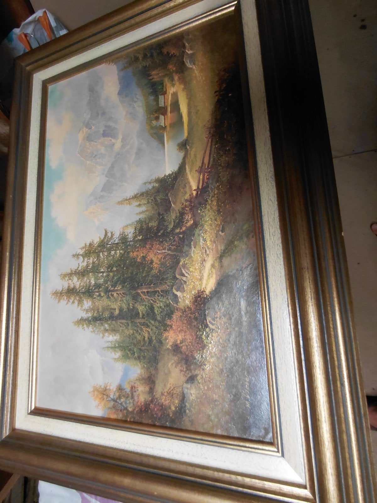 oud schilderij 75cmx105cm, Enlèvement
