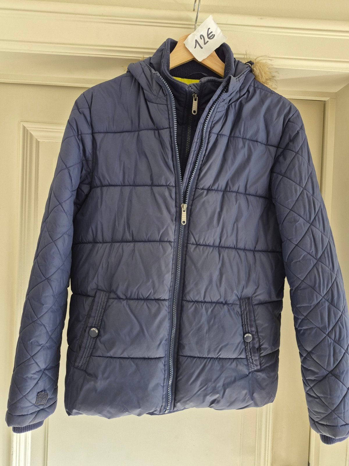 donker blauwe winterjas maat 164, Garçon, C&A, Enlèvement, Utilisé