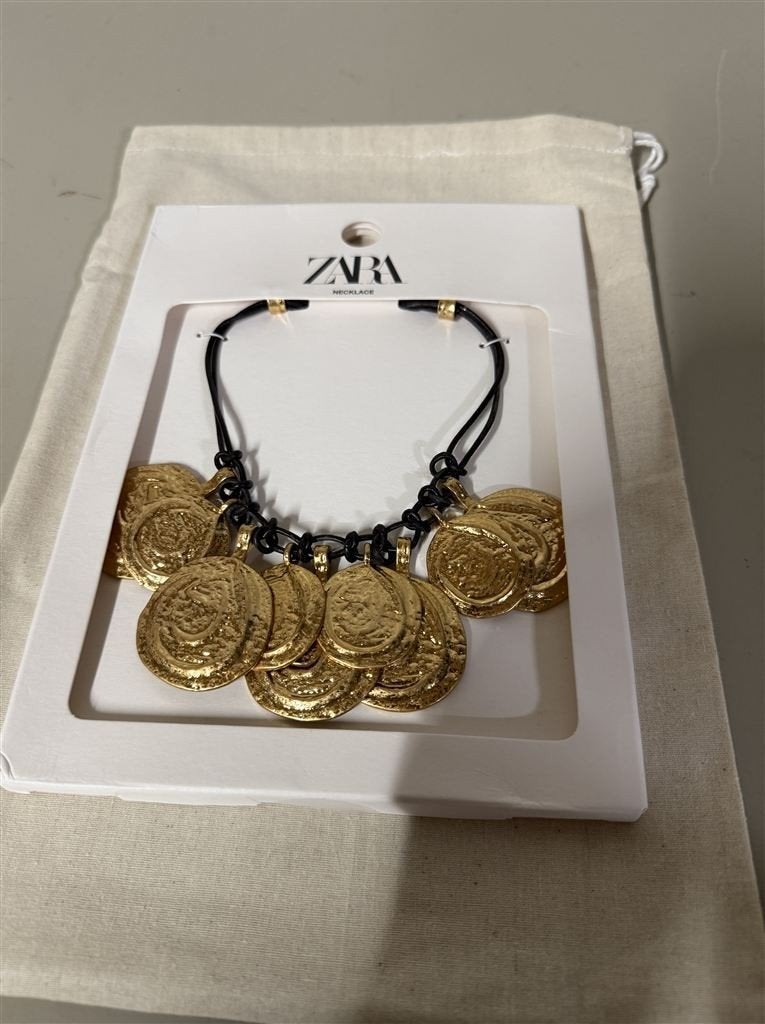 Zara ketting goud gekleurde medallion ketting, Ophalen of Verzenden, Nieuw, Goud, Goud