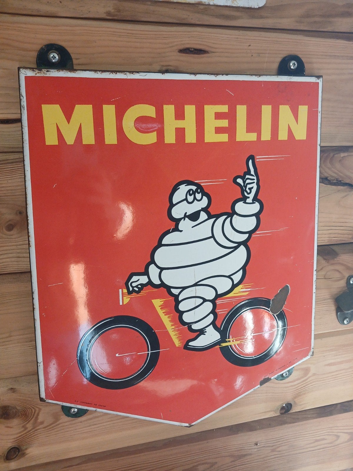 plaque émaillée Michelin Moto Vélo, Enlèvement ou Envoi, Utilisé