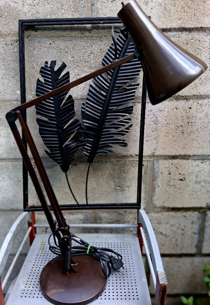 Lampe de bureau Anglepoise 90K fabriquée en Angleterre, Lampe de bureau, Utilisé, Marron, Avec interrupteur