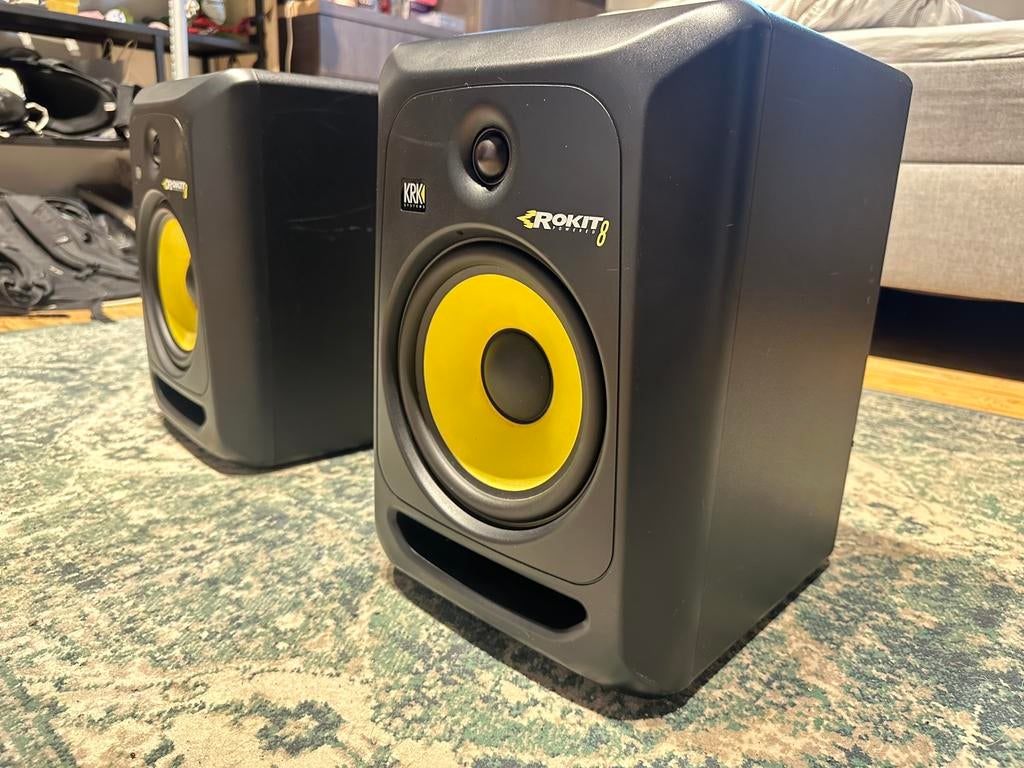 set KRK Rokit 8 G3 studio monitors (2 speakers), Autres marques, 60 à 120 watts, Enlèvement, Utilisé