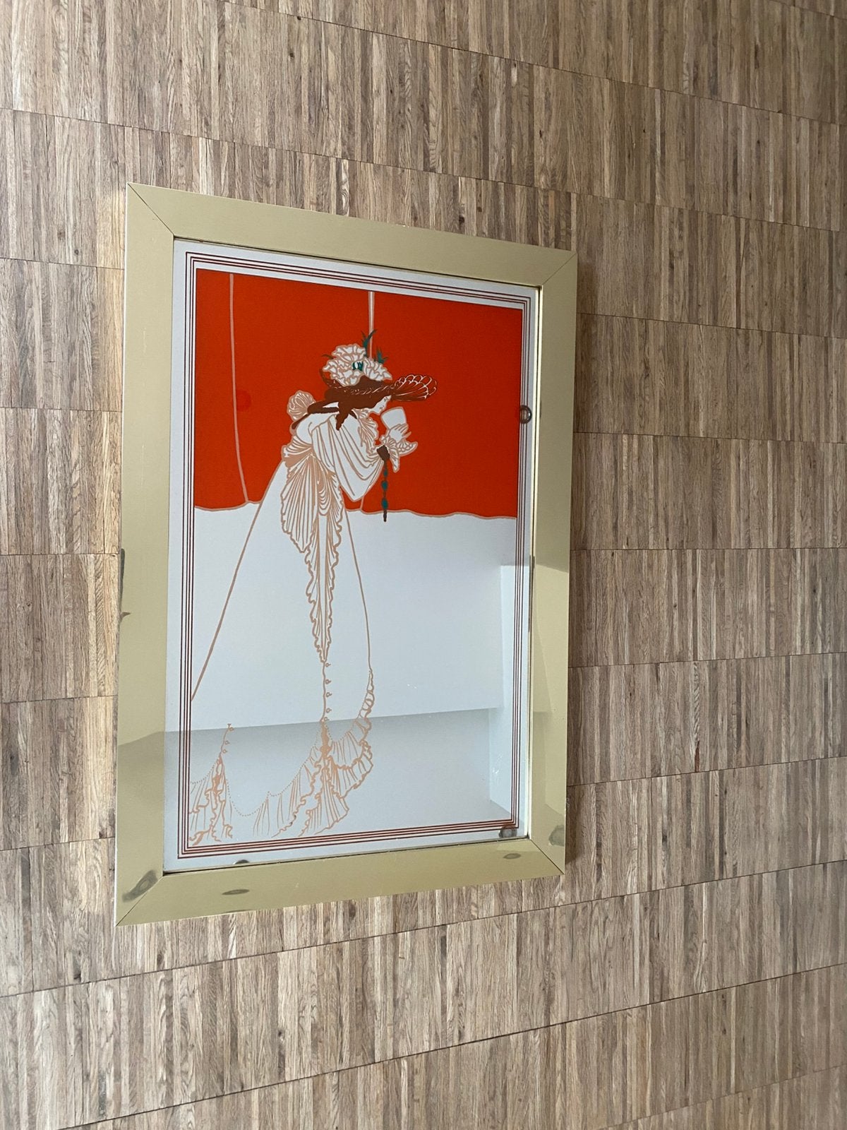 Jugendstil spiegel met goudkleurige kader, Antiek en Kunst, Kunst | Schilderijen | Abstract, Ophalen