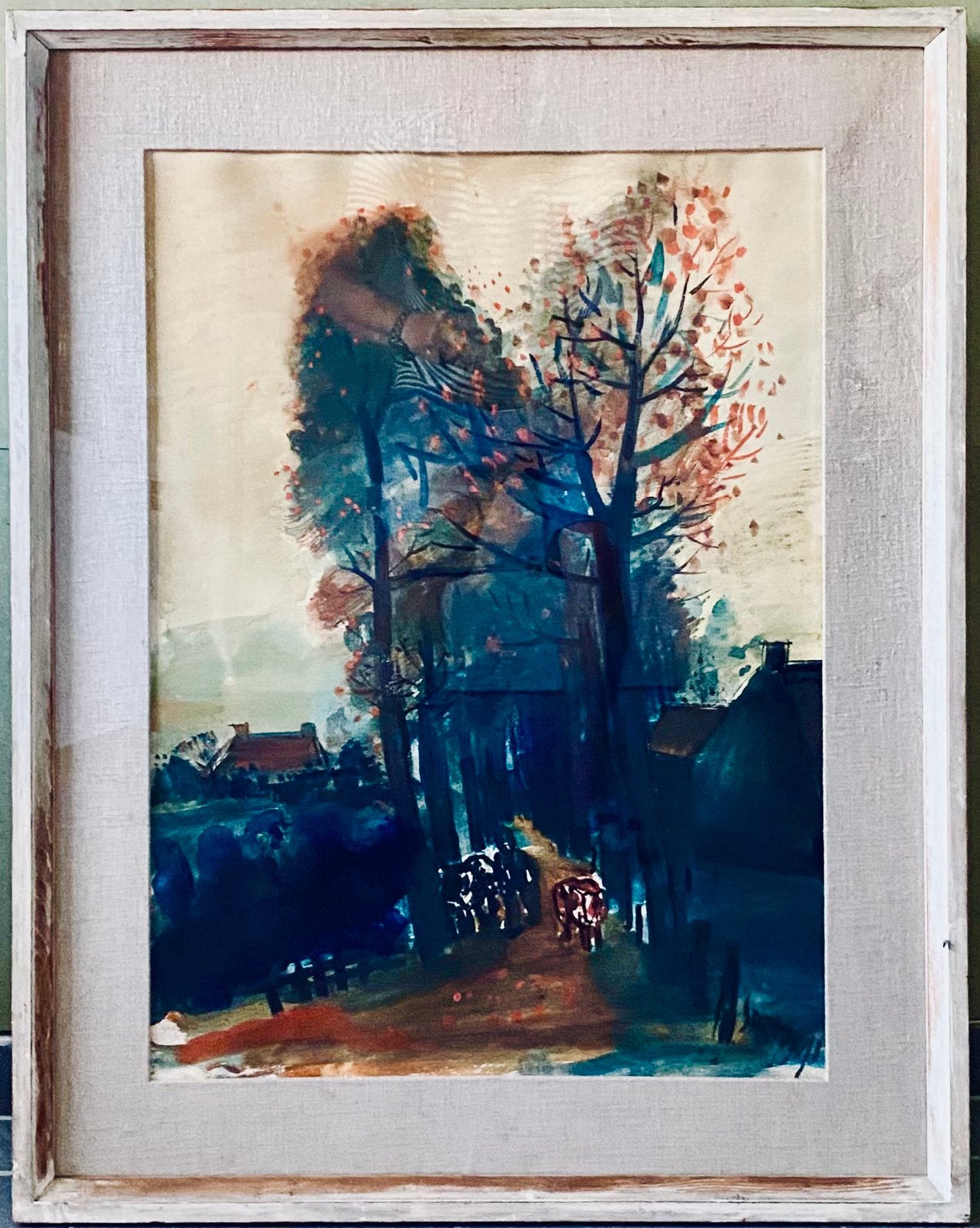 Albert Savery 1886 - 1964, Antiquités & Art, Enlèvement ou Envoi, Sous verre, Technique mixte