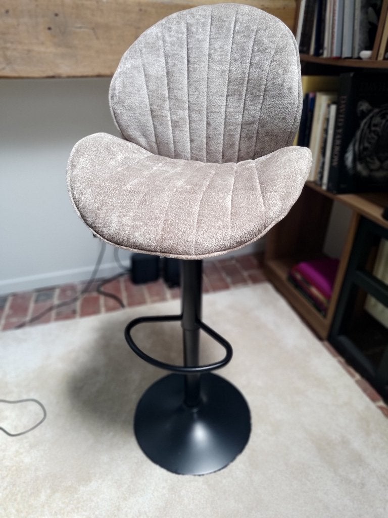 Tabouret de bar velours beige HOMCOM – neuf en carton, Enlèvement, Neuf, Métal