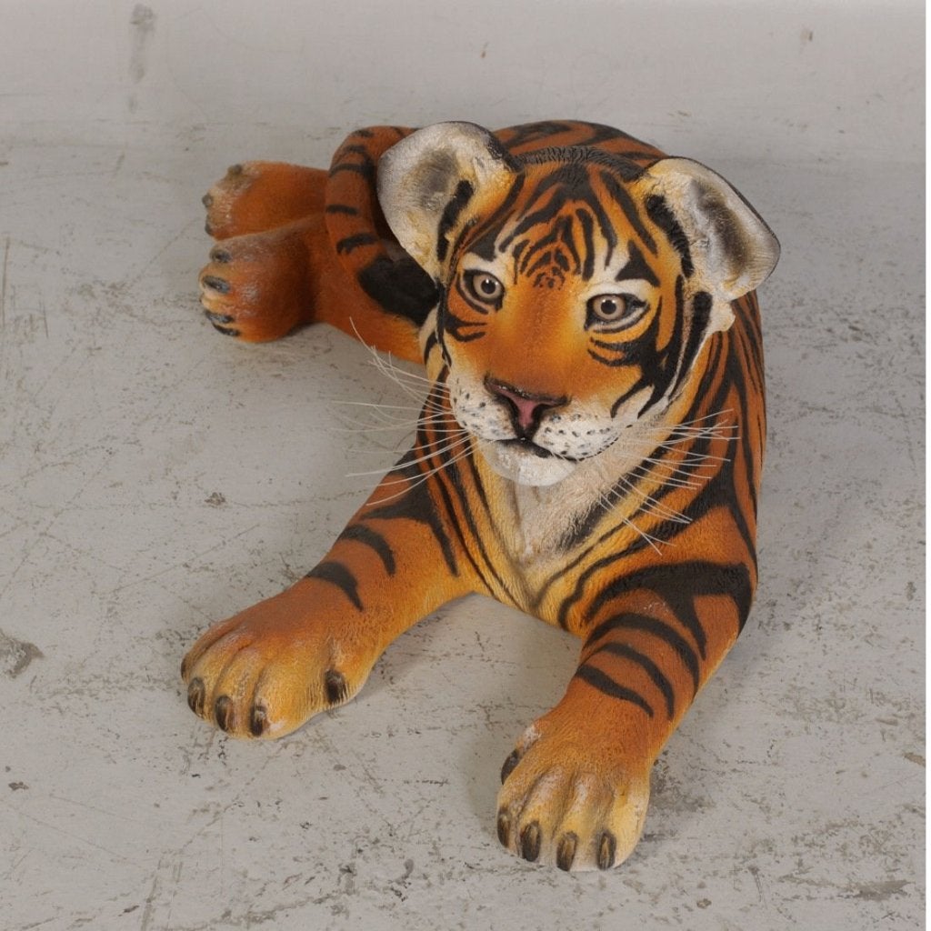 Petit tigre couché — Statue de tigre, longueur 78 cm, Enlèvement, Neuf
