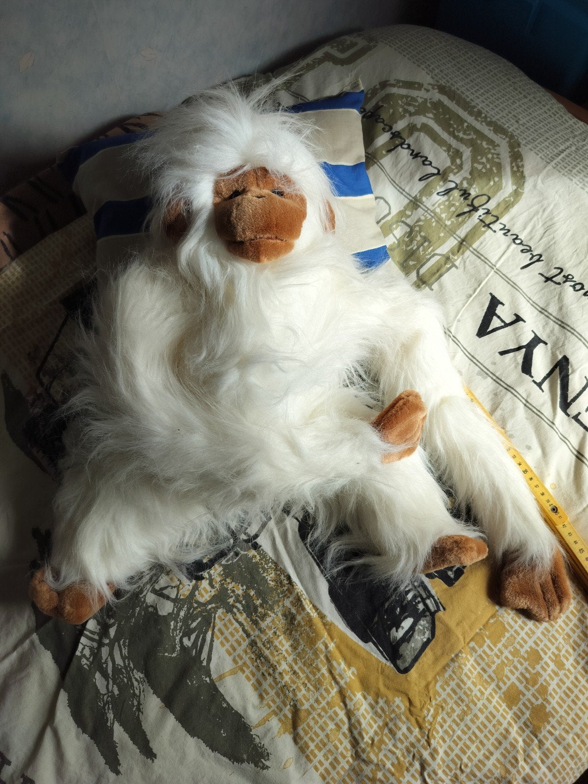 Vintage Aap knuffel 50 cm, Ophalen of Verzenden, Wit, Aap, Middelgroot (20 tot 80 cm)