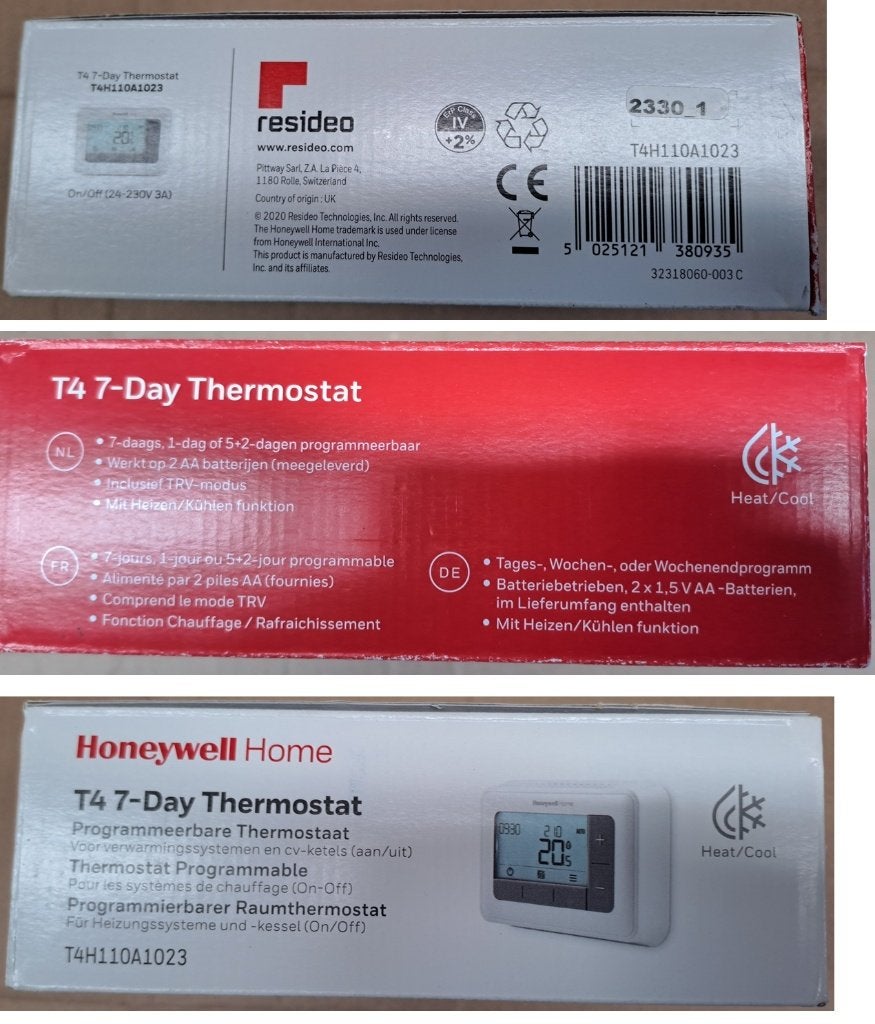 Thermostat Honeywell, Enlèvement, Neuf