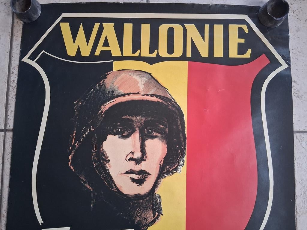 Affiche Wallonië, Verzamelen, Militaria | Tweede Wereldoorlog, Ophalen of Verzenden