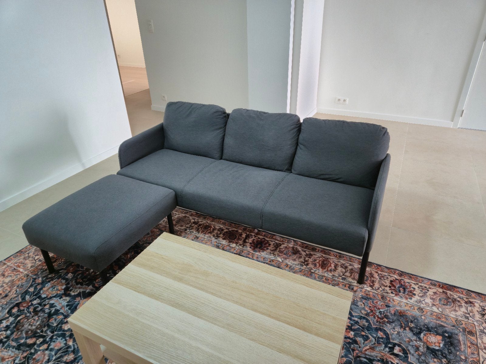 3-zitsbank met chaise lounge (Glostad ikea), Huis en Inrichting, Ophalen, Zo goed als nieuw, Kunststof