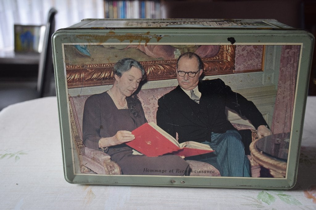 Blikken doos - foto groothertogin Luxemburg., Verzamelen, Ophalen of Verzenden, Gebruikt, Overige typen