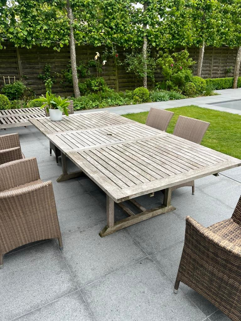 Teak tafel 120x240, Tuin en Terras, Ophalen, Gebruikt, Hout