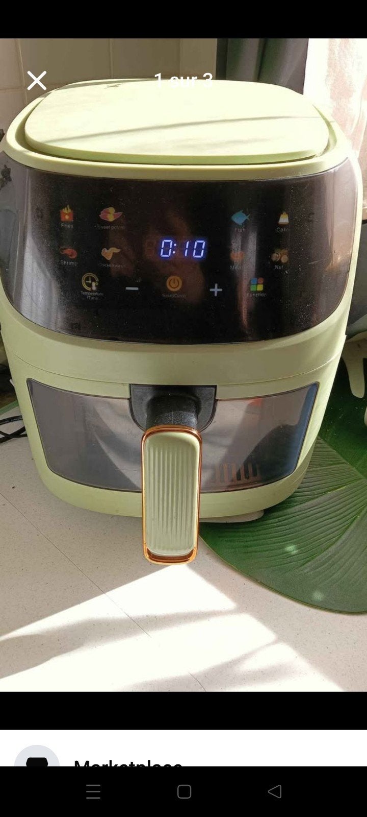 Airfryer 6l verte olive, Enlèvement, Utilisé, Friteuse à air