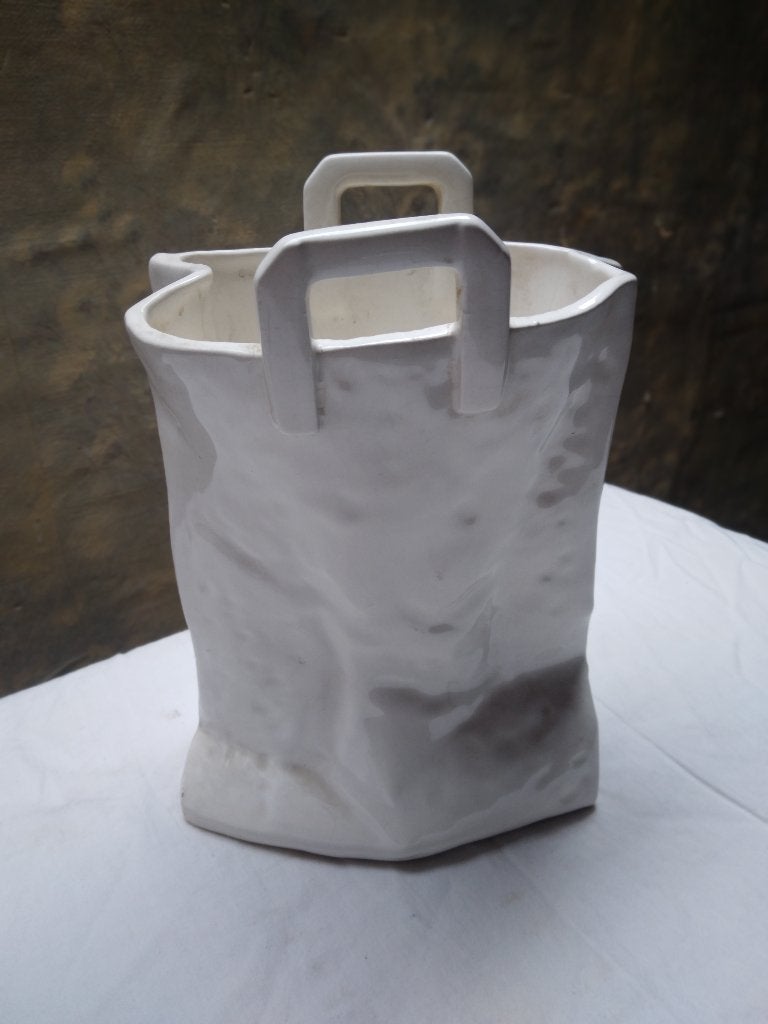 Vase blanc, Maison & Meubles, Enlèvement ou Envoi, Blanc, Pierre/céramique