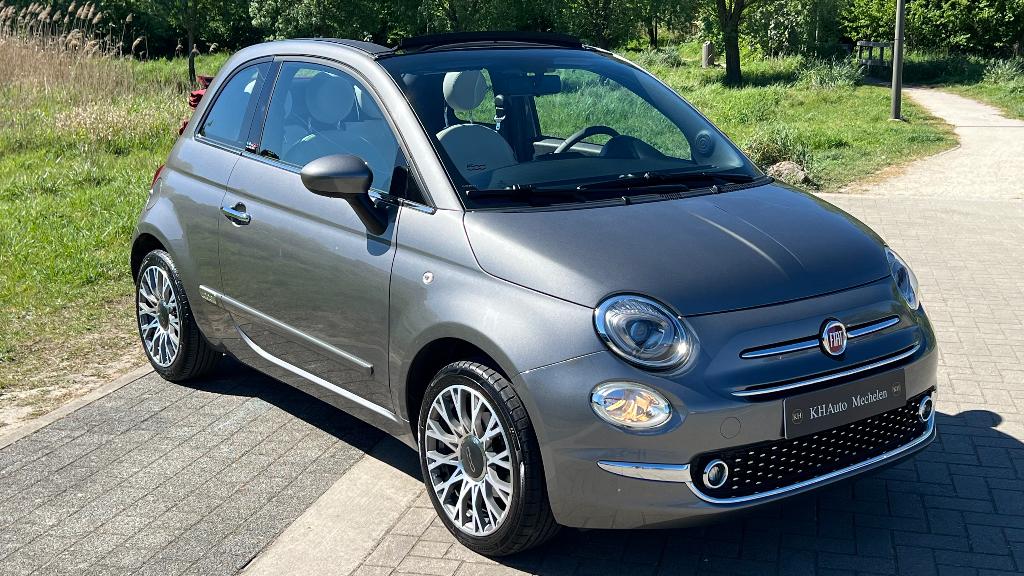 Fiat 500C Cabrio Star 1.2i Automaat CarPlay Navi Garantie, Auto's, Automaat, 4 cilinders, Cabriolet, Leder en Stof
