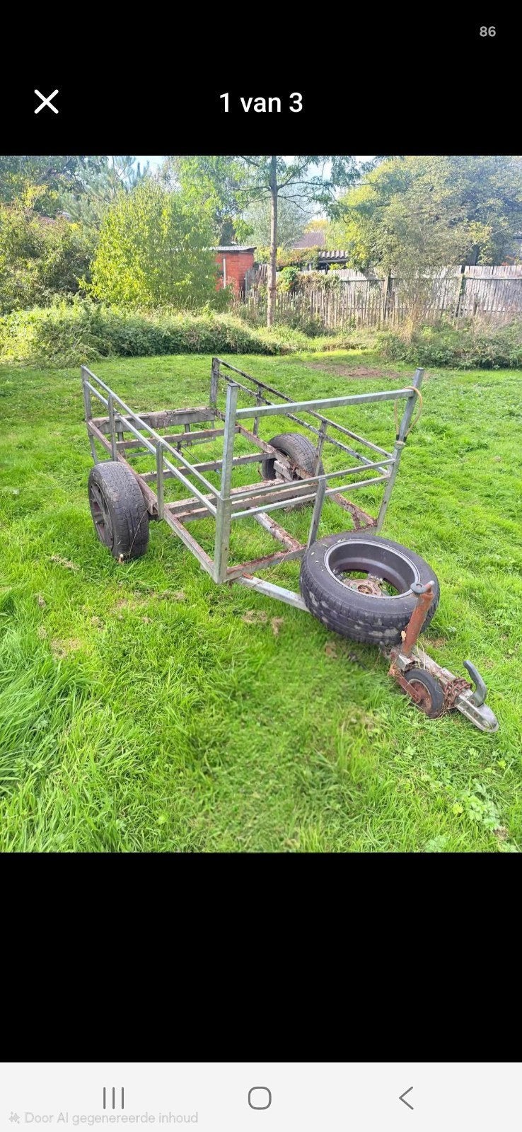 aanhangwagen opknapper /met werk aan, Enlèvement