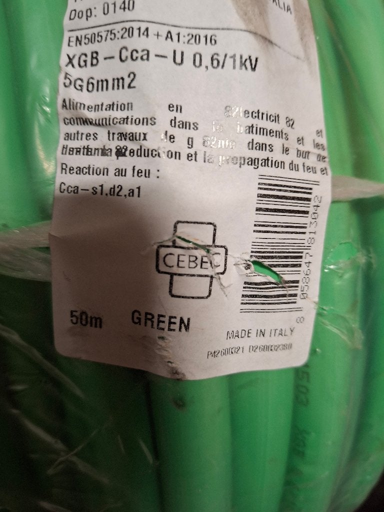 Cabel XGB5G6, Bricolage & Construction, Électricité & Câbles, Enlèvement, Neuf, Câble ou Fil électrique
