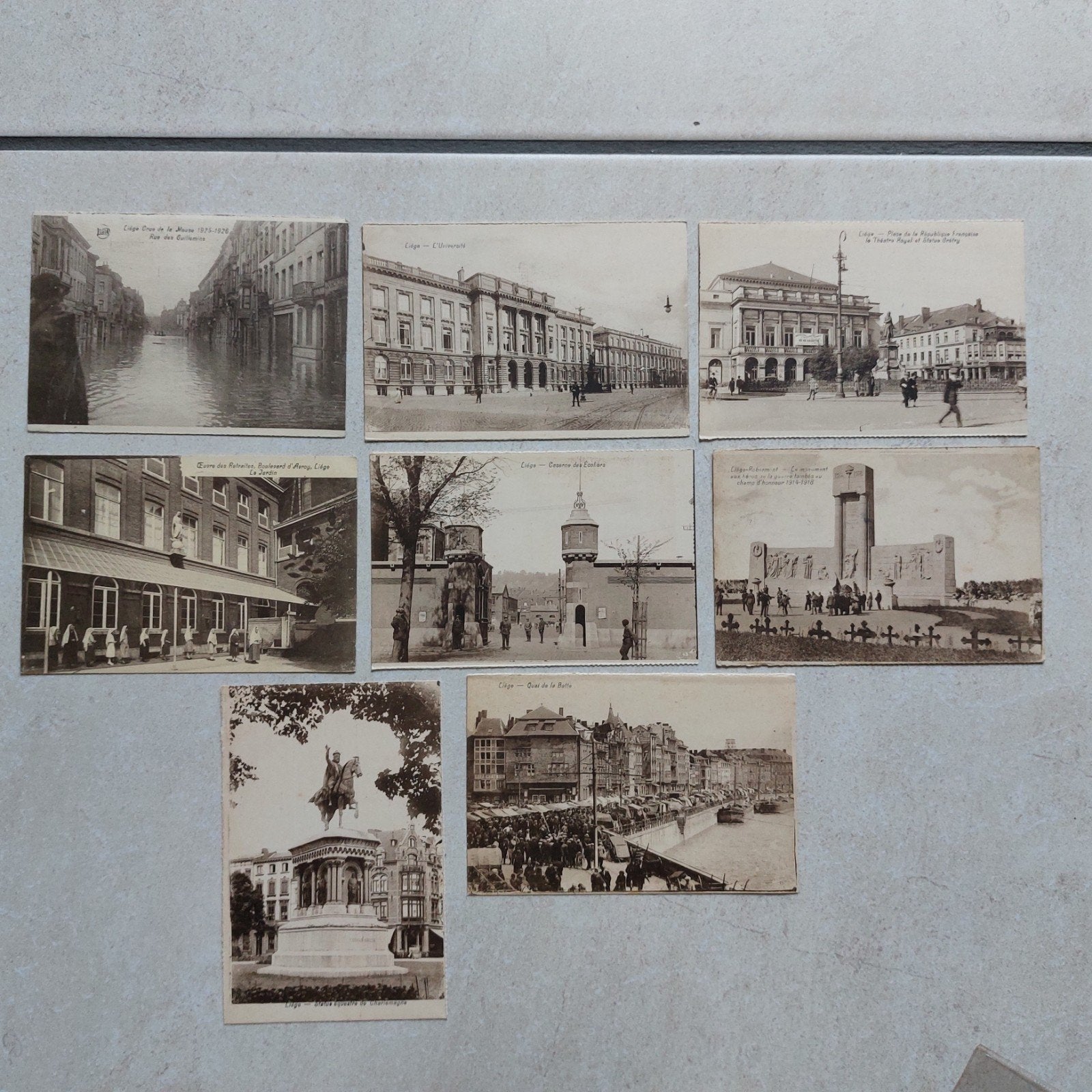 Lot van 8 oude postkaarten van Luik, Ophalen of Verzenden, Luik