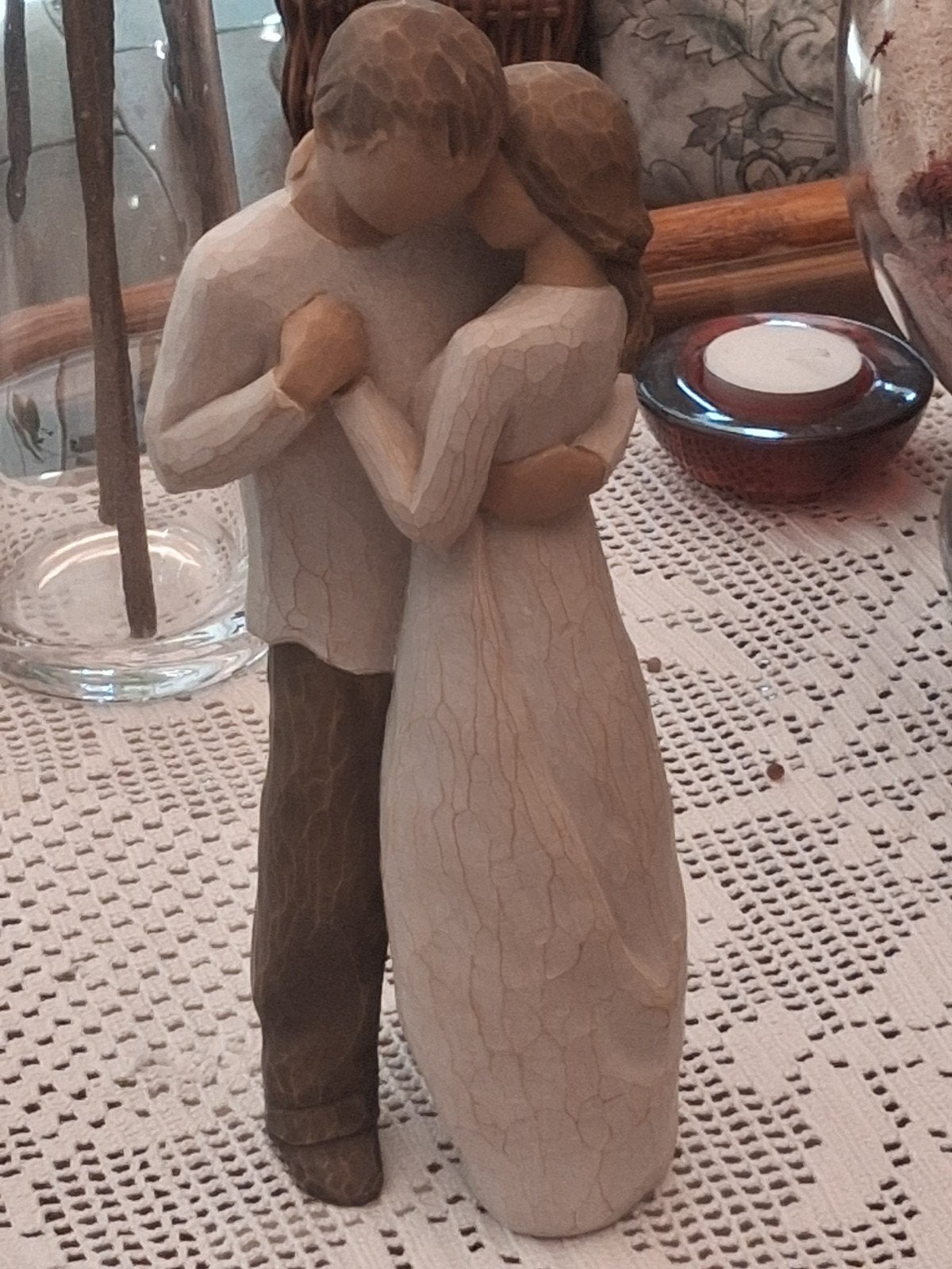 romantisch koppeltje, Overige onderwerpen, Houtsnijwerk, Ophalen of Verzenden, Handgemaakt