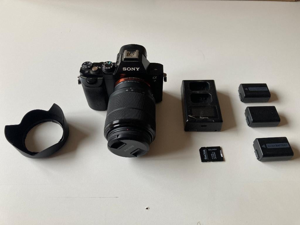 sony a7 + lens + statief + smallrig, Ophalen, Gebruikt, Spiegelreflex, Sony
