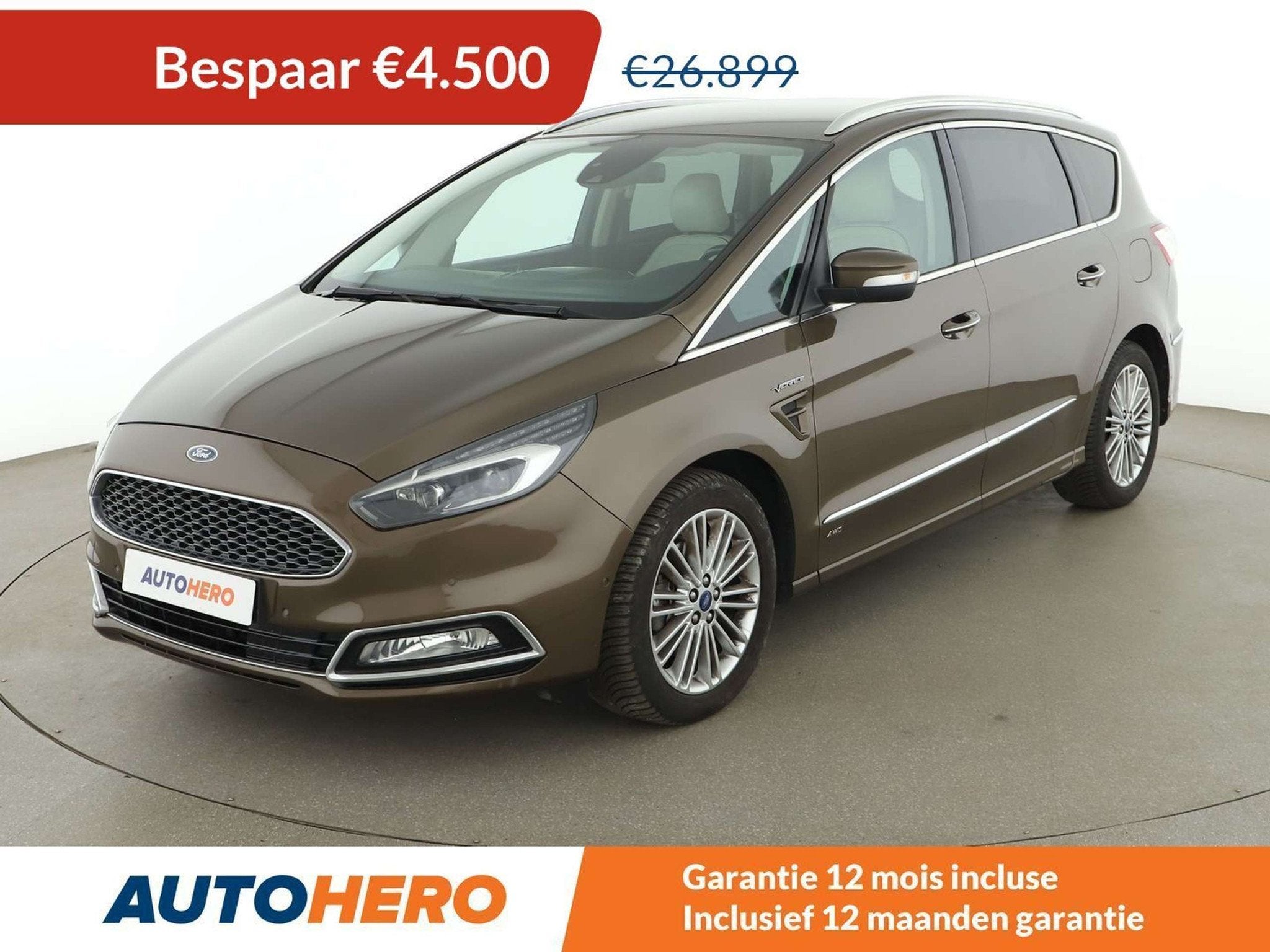 Ford S-Max 2.0 TDCi EcoBlue Vignale AWD (bj 2018, automaat), Auto's, Automaat, 186 g/km, Gebruikt, Bruin