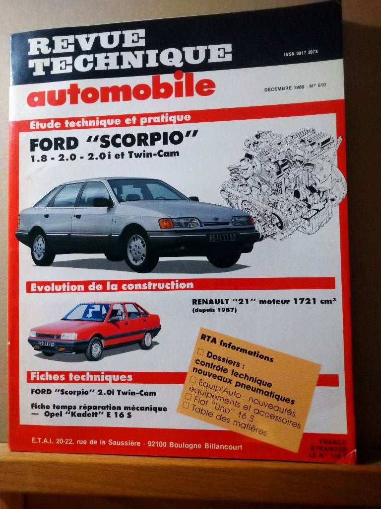 RTA 510 - Ford Scorpio - Décembre 1989, Enlèvement ou Envoi