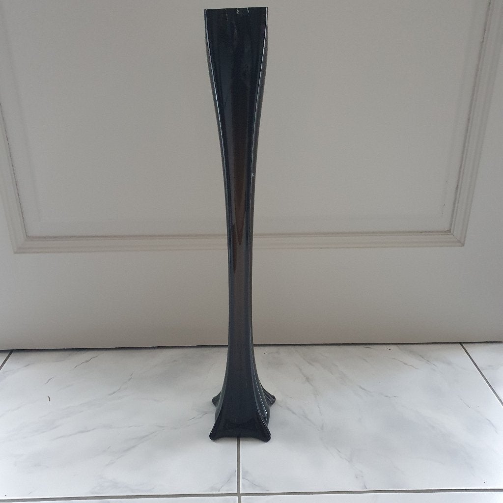 Zwarte glazen vaas, Huis en Inrichting, Woonaccessoires | Vazen, Ophalen, Zwart, 60 cm, Glas