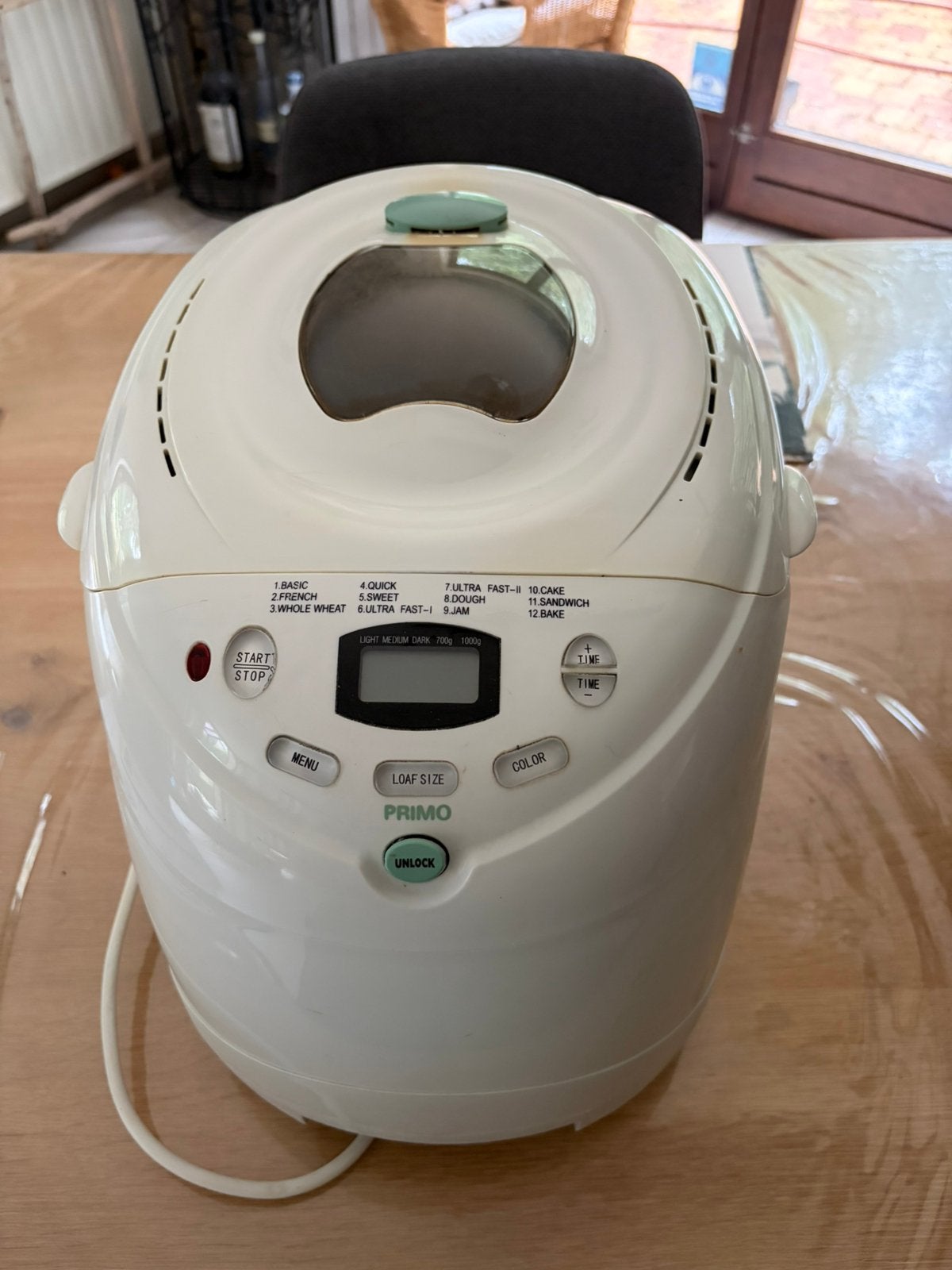 Machine à pain Primo BM1, Electroménager, 400 à 800 grammes de pâte, Enlèvement, Utilisé, Avec minuteur