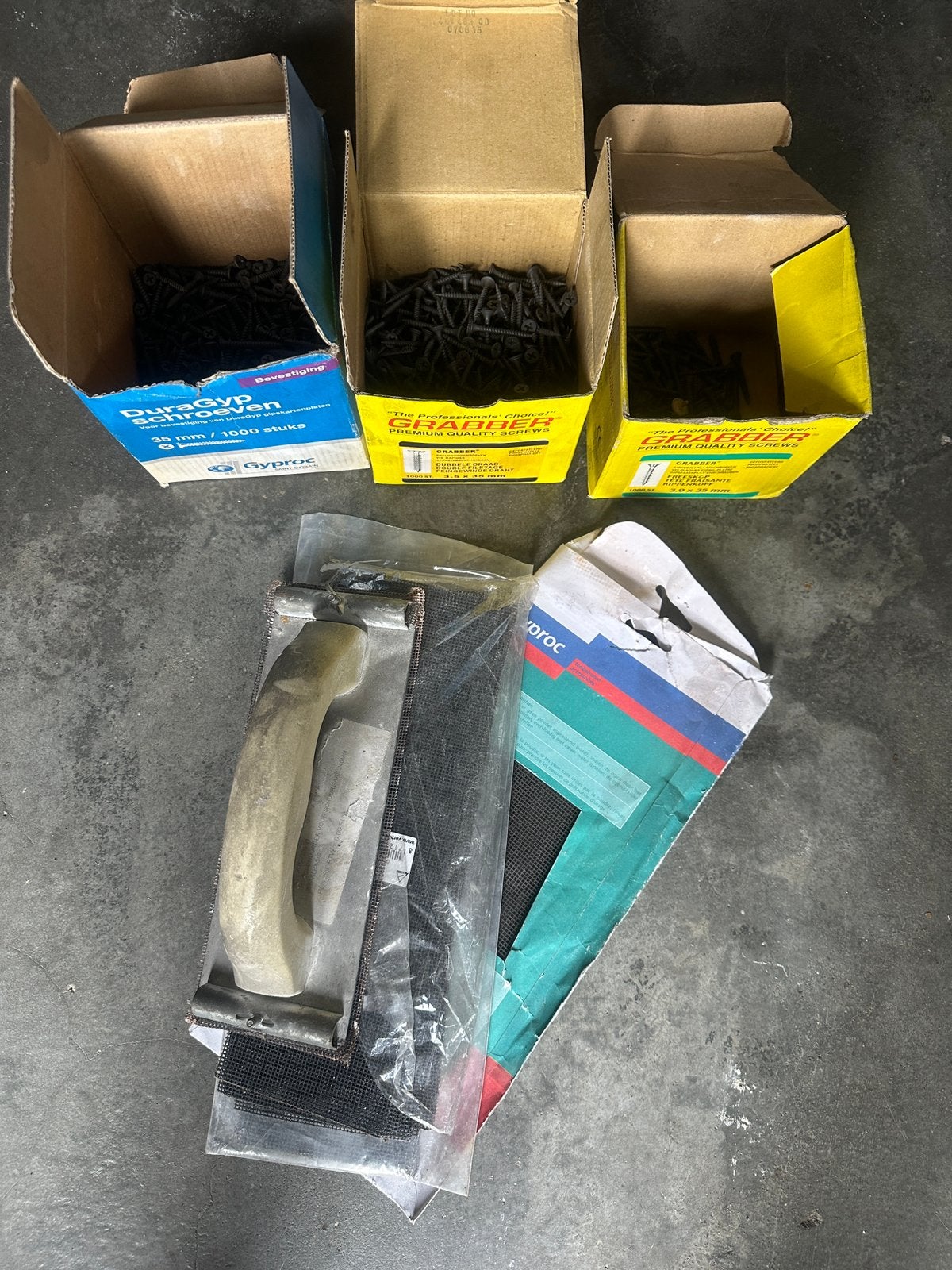 Gyproc schroeven en schuurvilten, Ophalen, Nieuw