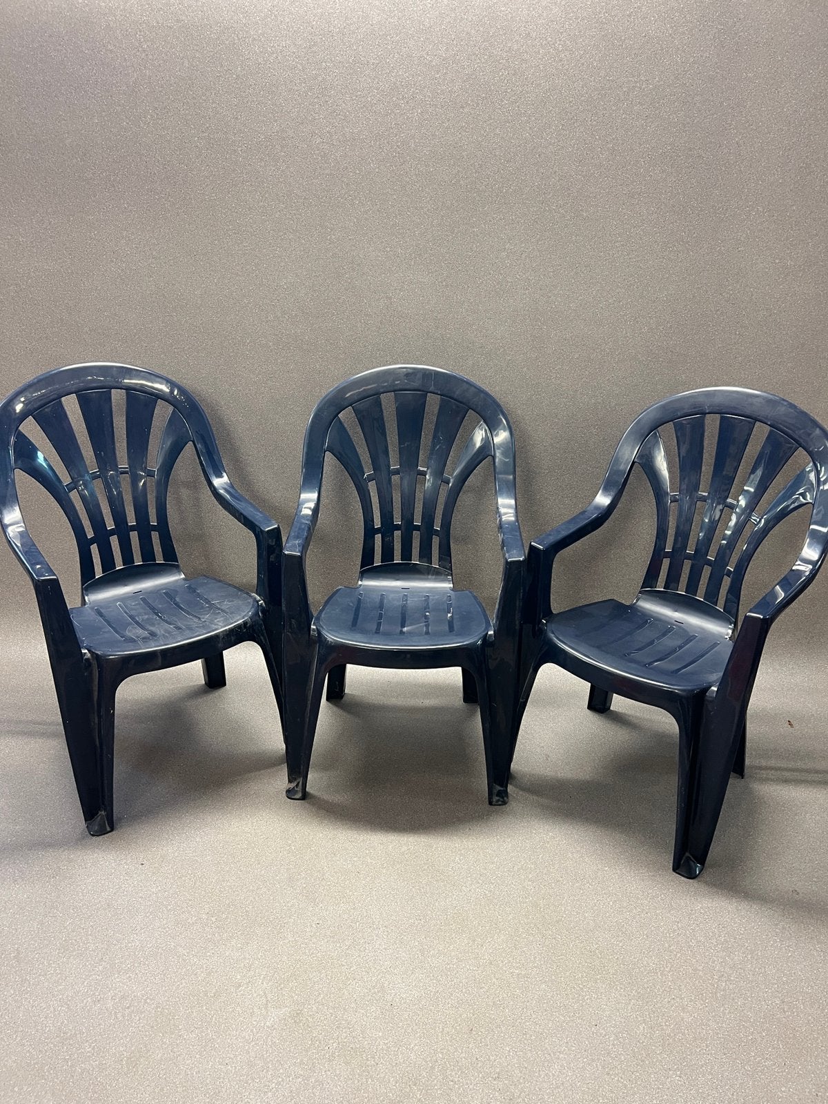 Lot de 3 fauteuils de jardin JARDIN – Chaises empilables, Enlèvement, Comme neuf, Plastique