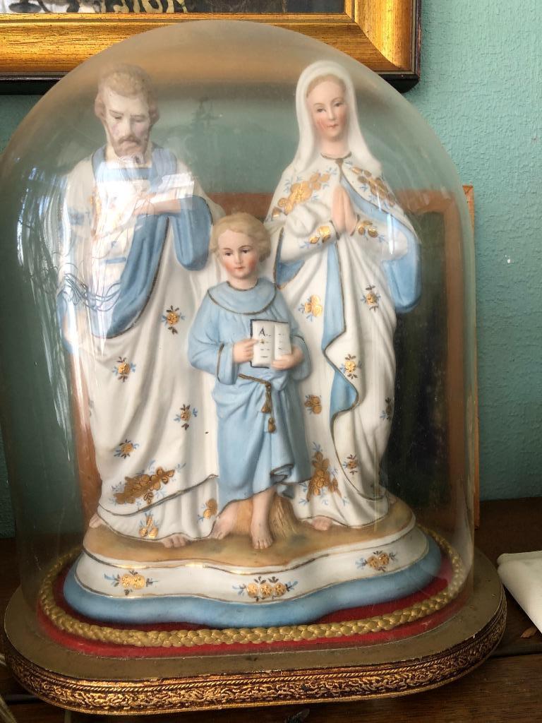Heilige familie in biscuit onder stolp, Verzamelen, Ophalen, Gebruikt, Religie