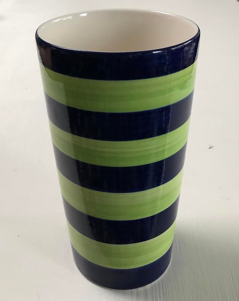 vase IKEA vintage 21 cm rayé vert bleu des années 90, Maison & Meubles, Accessoires pour la Maison | Vases, Comme neuf, Bleu, Moins de 50 cm