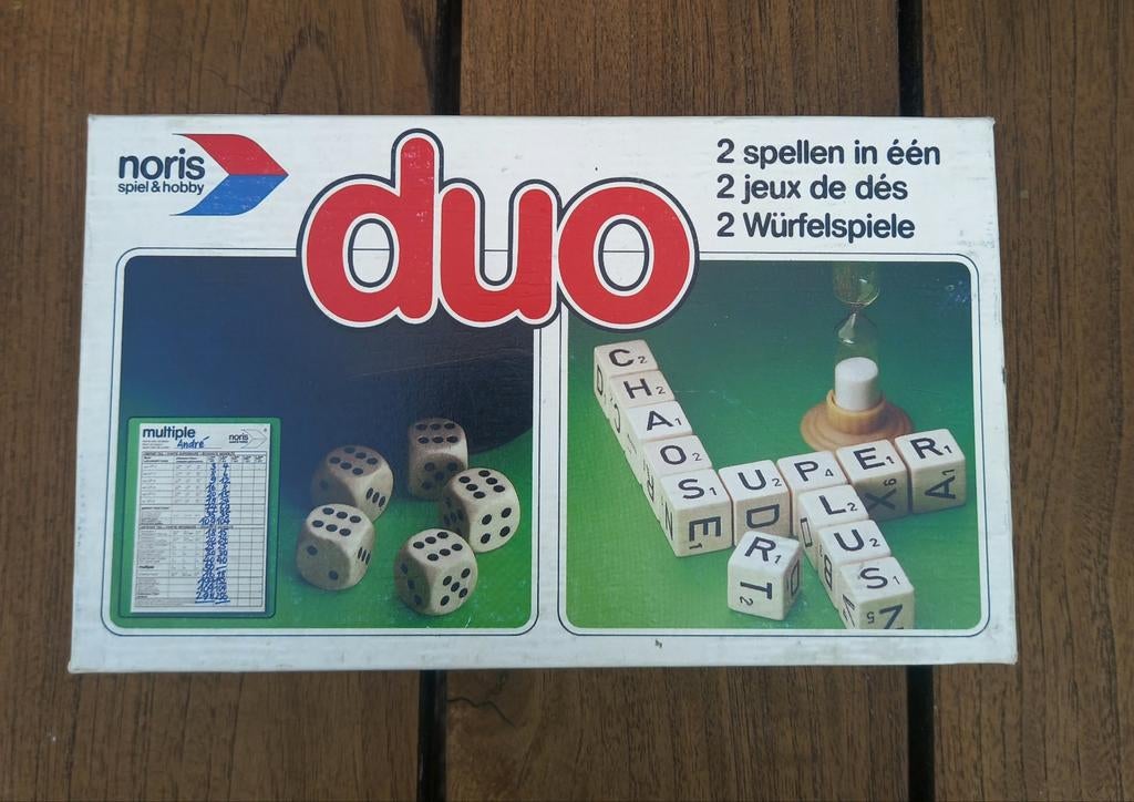 Duo 2 spellen in één, Hobby en Vrije tijd, Gezelschapsspellen | Overige, Ophalen of Verzenden, Gebruikt