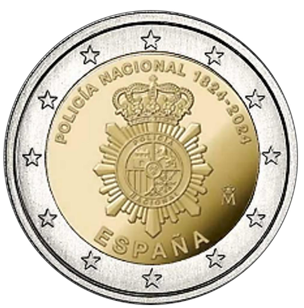 2 euro Spanje 2024 Nationale Politie, Ophalen of Verzenden, Spanje, 2 euro