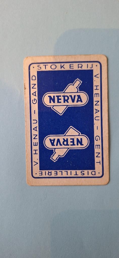 Carte à jouer à Gand — Distillerie liqueur Nerva, bleue b_47, Enlèvement ou Envoi, Utilisé, Carte(s) à jouer
