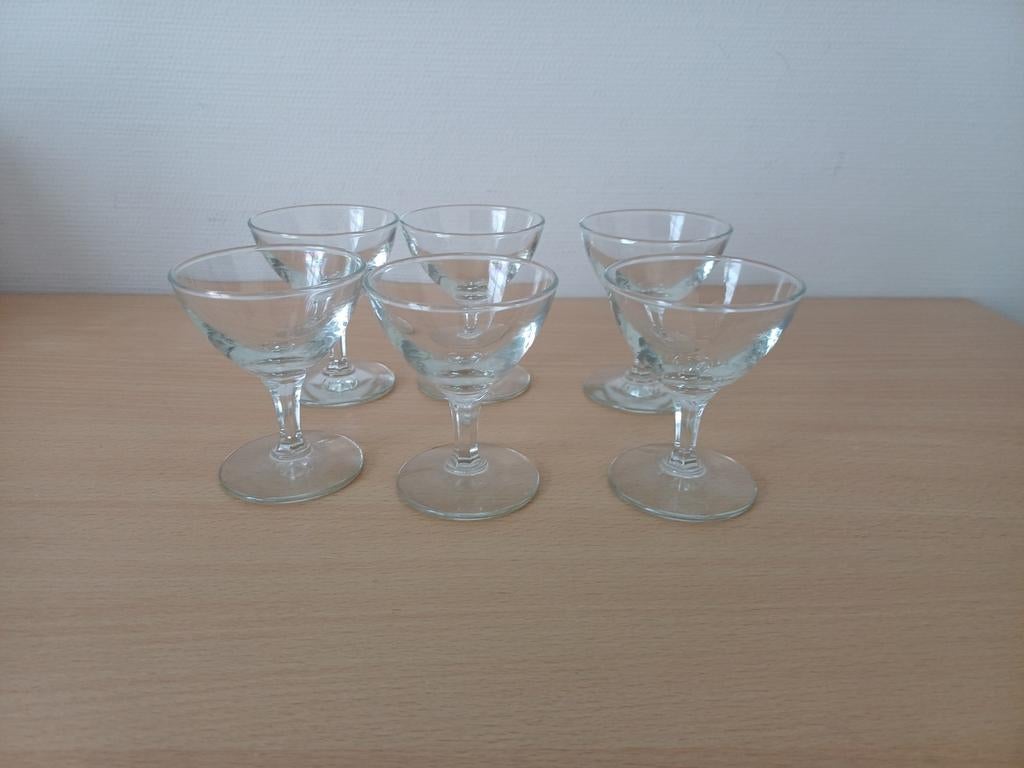 6 mini glaasjes - vintage, Ophalen of Verzenden