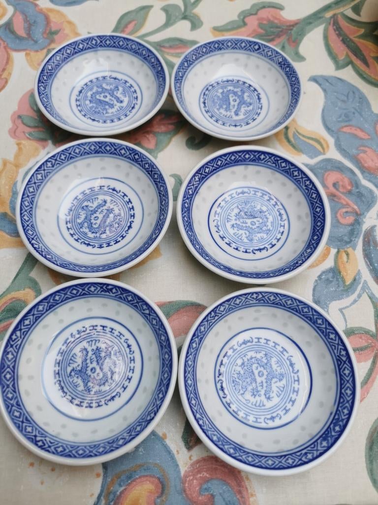 6 Chinese kleine kommetjes, Ophalen of Verzenden